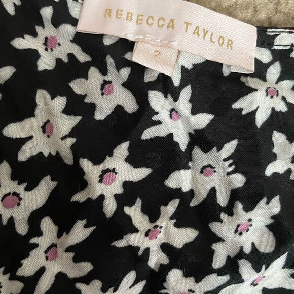 Rebecca Taylor Floral Long Sleeve Top Size 2 - Picture 5 of 6